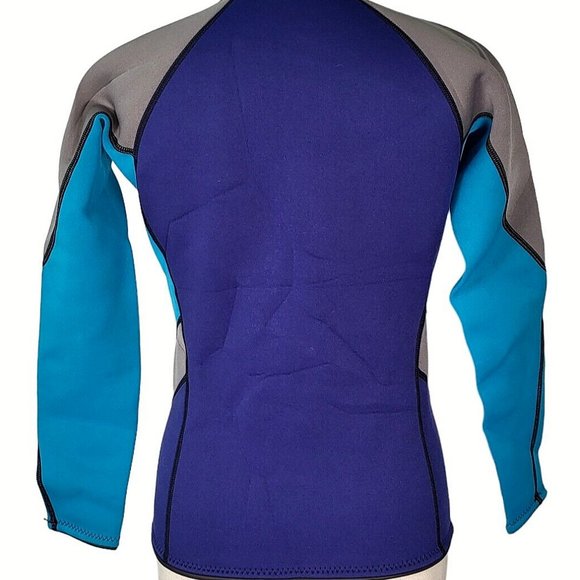 GoldFin Wetsuit Top Size Women's M Jacket Neoprene Long Sleeve Front Zip Purple - Picture 4 of 9